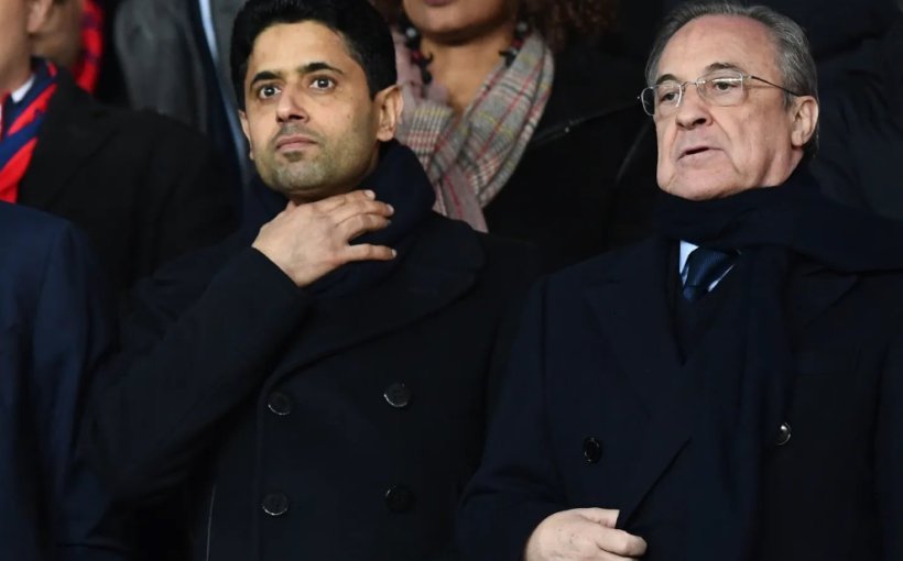 ناصر الخليفي يشيد بفلورنتينو بيريز ويؤكد انتصار كرة القدم بعد اتفاق السوبر ليج